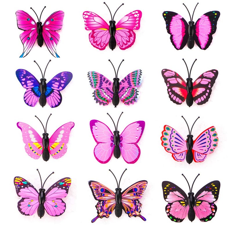 Yalis 12 Pcs Decorative Thumbtacks Pink Cute Pushpins for Feature Wall, Whiteboard, Corkboard, Photo Wall (Pink Butterfly) - Image 2